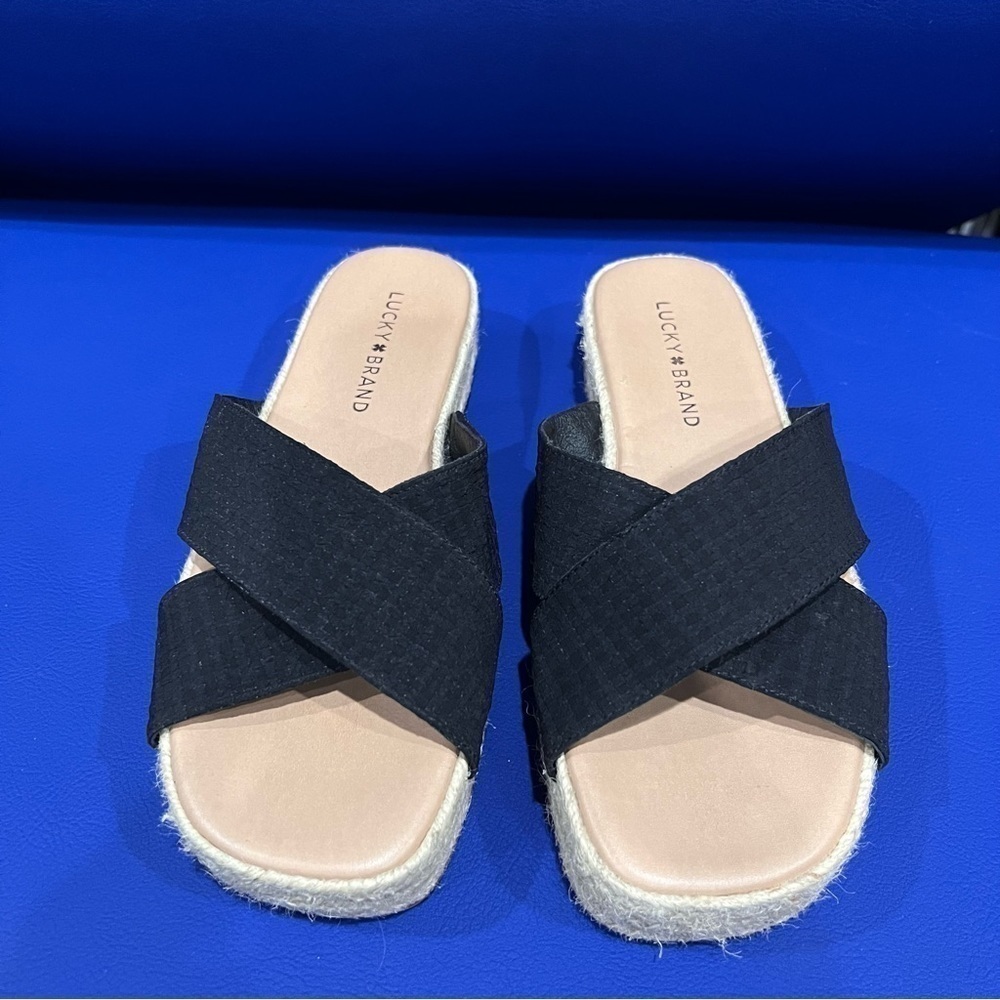 Lucky Brand Size 7M/37 1/2 Gayte Espadrille Slip On Platform Sandal